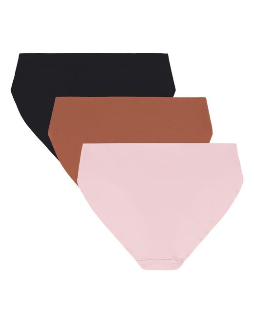 Under Armour Pink Women's Pure Stretch 3-pack No Show Bikini