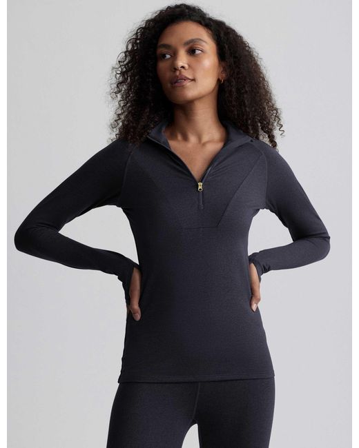 Varley Blue Women's Always Warm Half-zip Base Layer Top