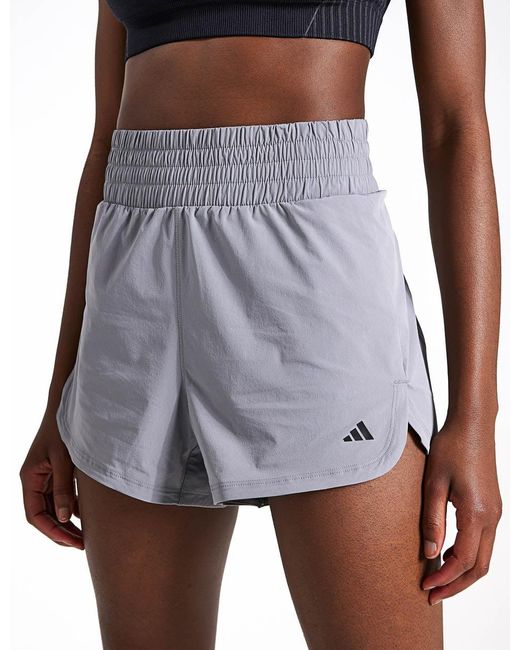 Adidas Gray Pacer Stretch-woven Zipper Pocket Lux Shorts