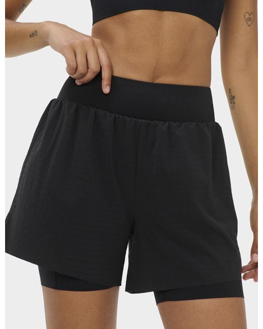 Sweaty Betty Black Women's Power Texture Perforated Mesh Shorts