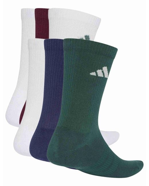 Adidas Blue Women's Cushioned Crew Socks 6 Pair Pack