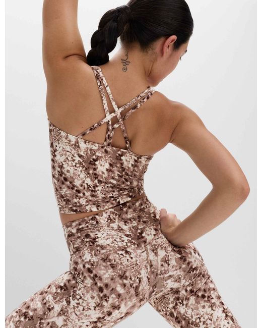GOODMOVE Brown Women's Go Balance Strappy Back Crop Vest Top