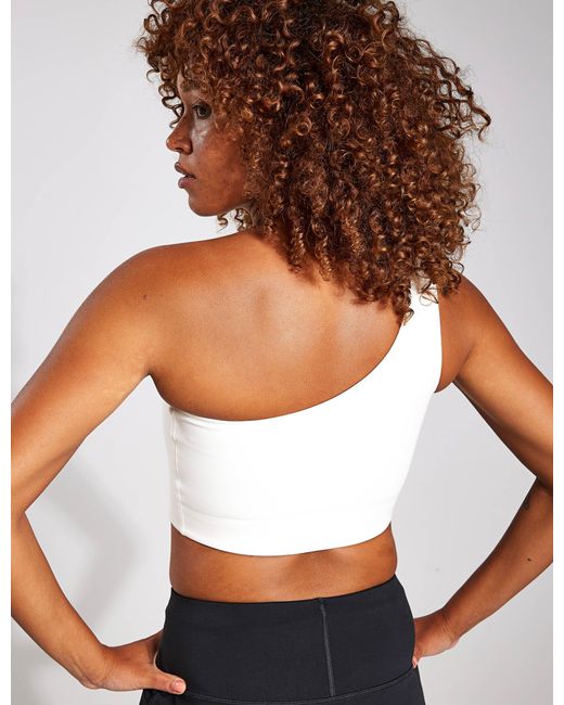 GIRLFRIEND COLLECTIVE Brown Women's Bianca One Shoulder Sports Bra