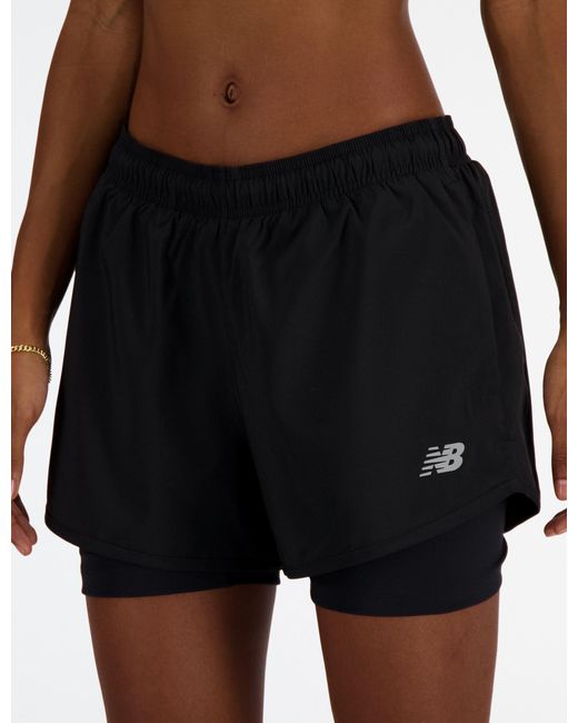 New Balance Black Women's Sport Essential 2-in-1 Short 3"