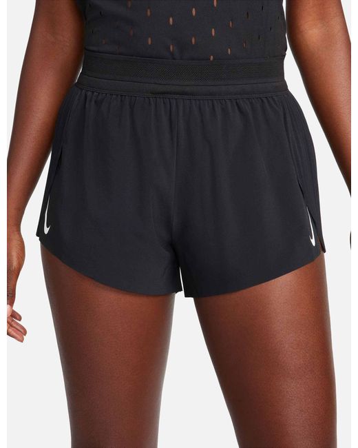 Nike Black Aeroswift Dri-Fit Adv Mid-Rise 3" Brief-Lined Running Shorts