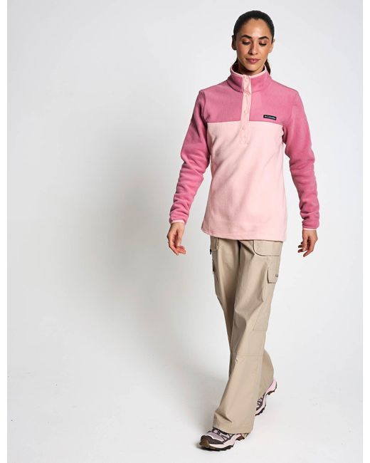 Columbia Pink Women's Benton Springs Half Snap Pullover