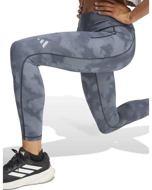 Adidas Blue Women's Adi365 Climacool Aop Running 7/8 leggings
