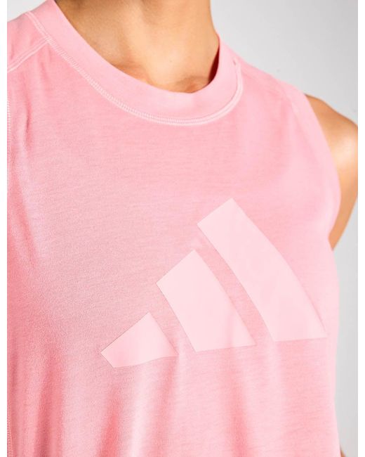 adidas Train Essentials Big Performance Logo Training Tank Top in Pink