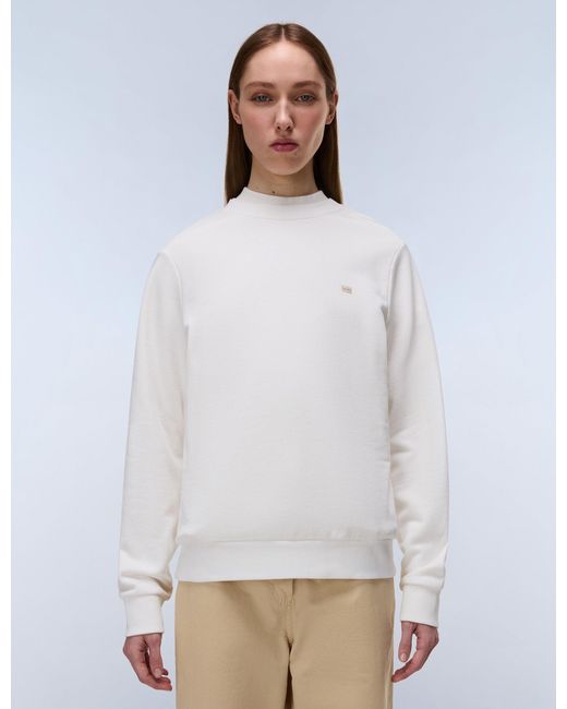 Napapijri White Women's Aurora Crew Neck Sweatshirt