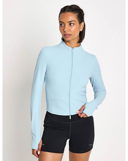 Nike Blue Women's Zenvy Full-zip Long-sleeve Top