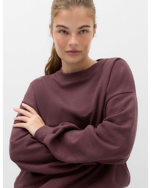 GOODMOVE Purple Women's Cotton Rich Oversized Sweatshirt
