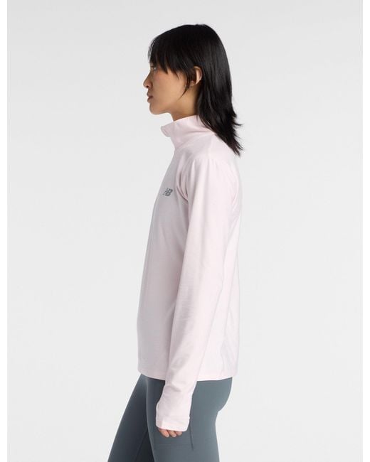 New Balance White Women's Sport Essentials Space Dye 1/4 Zip