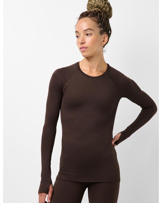 Sweaty Betty Black Women's Seamless Textured Long Sleeve Top