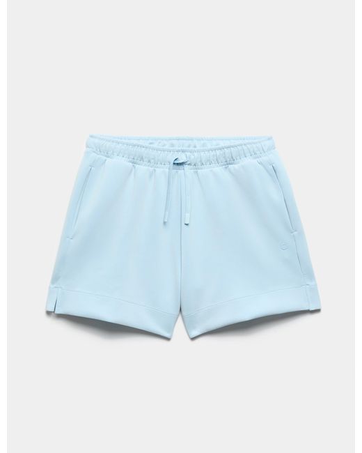 GOODMOVE Blue Women's Modal Blend Sand Wash Relaxed High Waisted Shorts