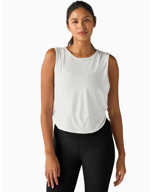 Beyond Yoga White Women's Featherweight Side Note Twist Tank