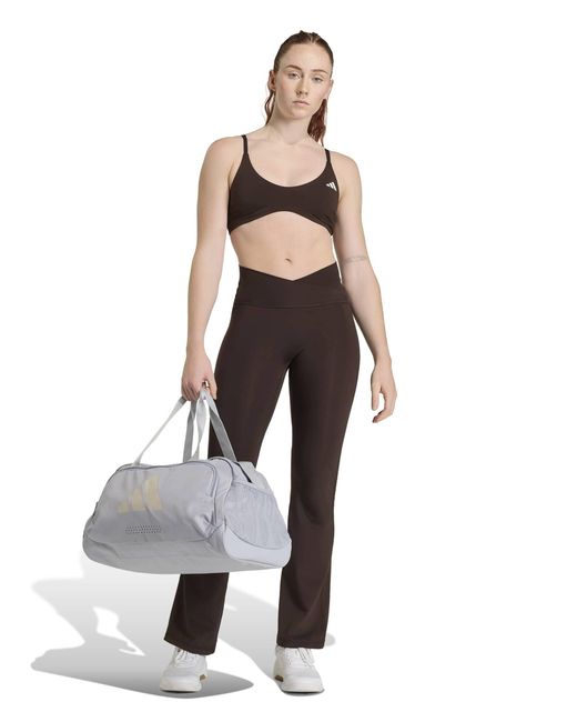 Adidas Brown Women's 3 Stripes Studio All Me Flare X-over leggings