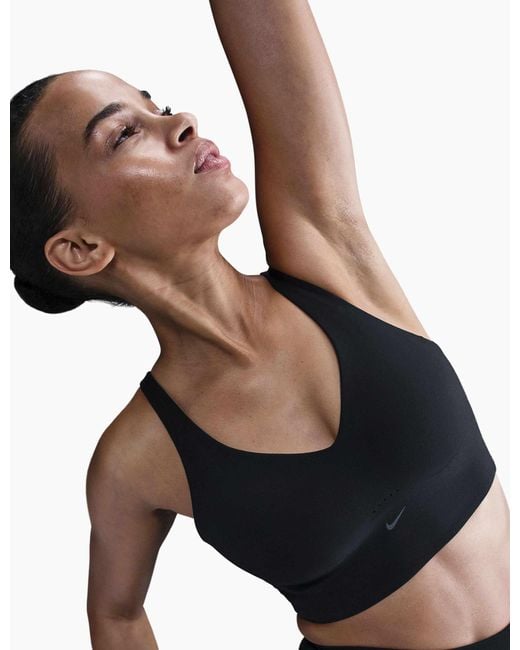 Nike Black Women's Alate Medium Support Longline Sports Bra