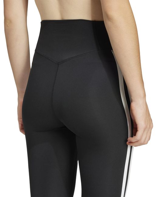 Adidas Black Women's Optime Essentials 3-stripes 7/8 leggings