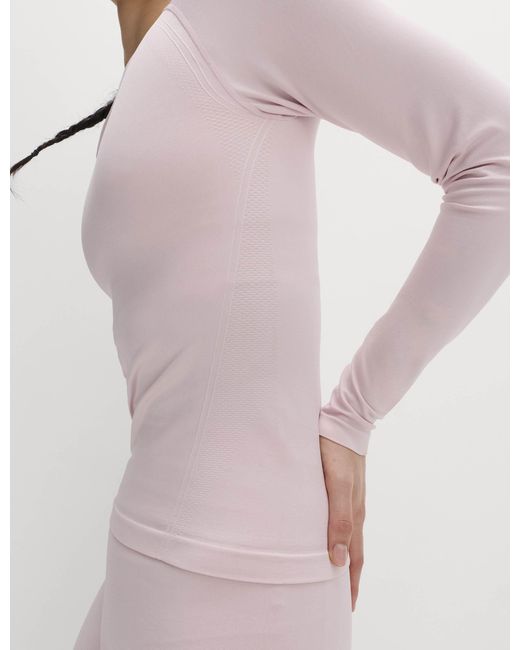 GOODMOVE Pink Women's Jacquard Crew Neck Top