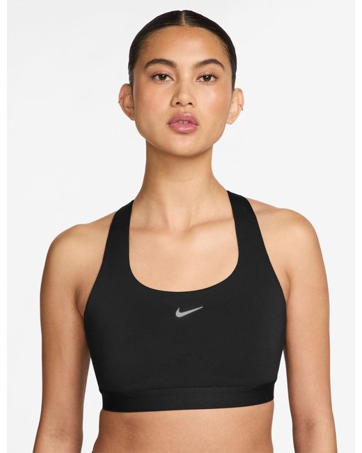 Nike Black Women's Swift High-support Lightly Lined Sports Bra