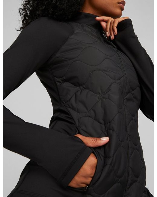 PUMA Black Women's Cloudspun Wrmlbl Padded Running Jacket