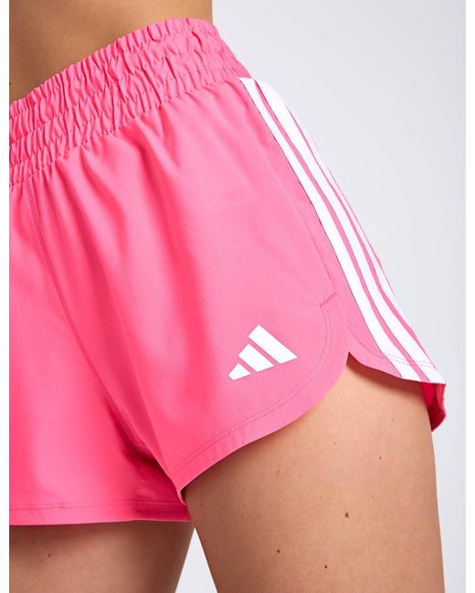 Adidas Pink Women's Pacer Workout Woven High Rise Shorts