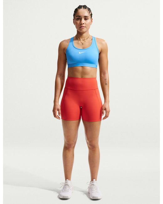 Nike Red Women's Swoosh Medium Support Sports Bra
