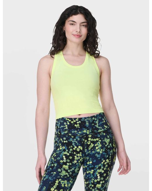 Sweaty Betty Green Women's Athlete Crop Seamless Gym Vest