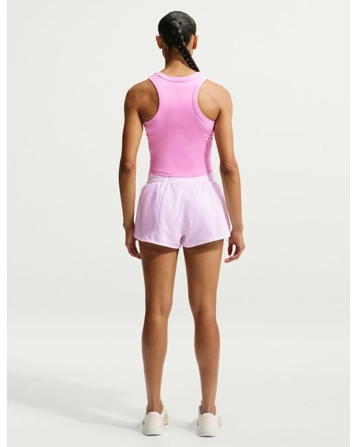 Nike Pink Women's One Fitted Dri-fit Cropped Tank Top