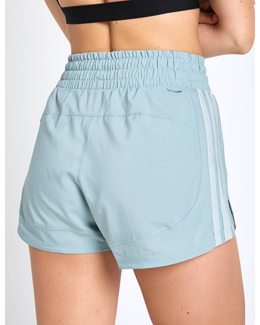 Adidas Blue Women's Pacer Workout Woven High Rise Shorts