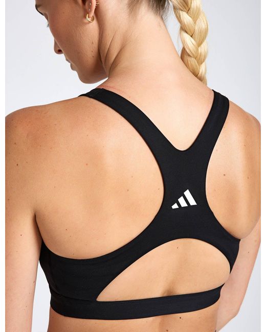 Adidas Black Women's Optime Essentials Workout High Support Sports Bra