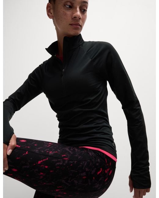 GOODMOVE Black Women's Ultraheat Funnel Neck Running Top