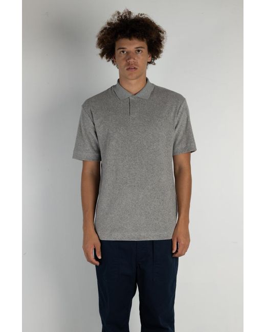 Sunspel Towelling Polo Shirt in Gray for Men | Lyst