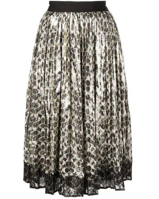 COACH Metallic Pleated Skirt