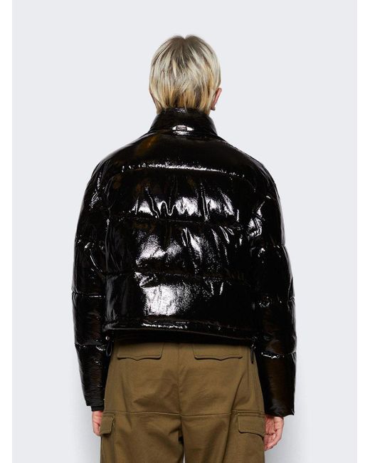 Vinyl puffer jacket best sale mens