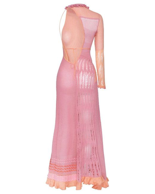 Roberta Einer Pink Bianca Maxi Dress Peach