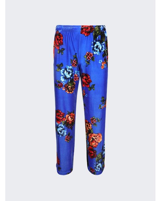 Vetements Velvet Flower Lounge Pants in Blue for Men Lyst