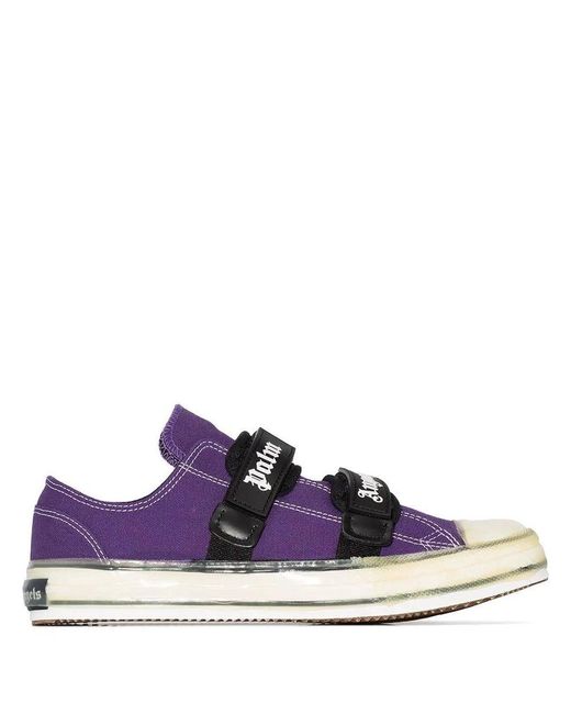 Palm Angels Purple Vulcanized Touch-strap Sneakers for men