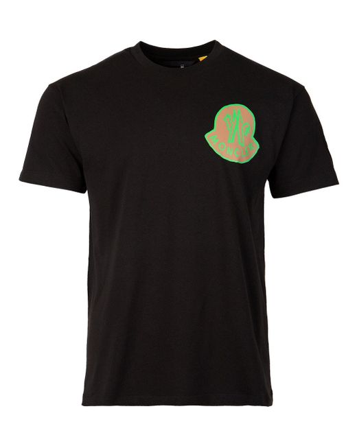 Moncler Drawn Chest Logo T-shirt in Black for Men | Lyst