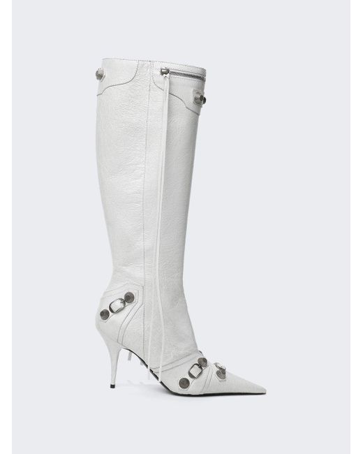 hverdagskost målbar Uregelmæssigheder Balenciaga Tall Cagole High Heel Boot in White | Lyst