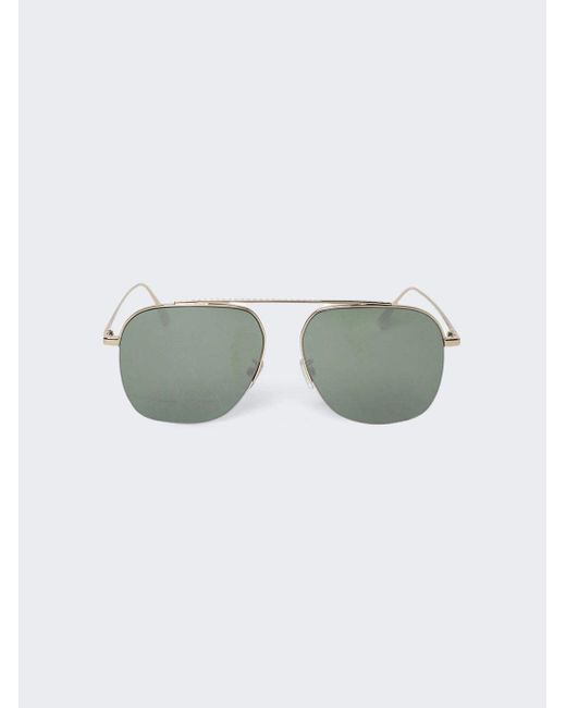 Fendi Gold With Green Mirror Sunglasses for Men