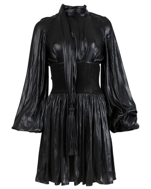 Bottega Veneta Chintz Fluid Twill Dress in Black | Lyst