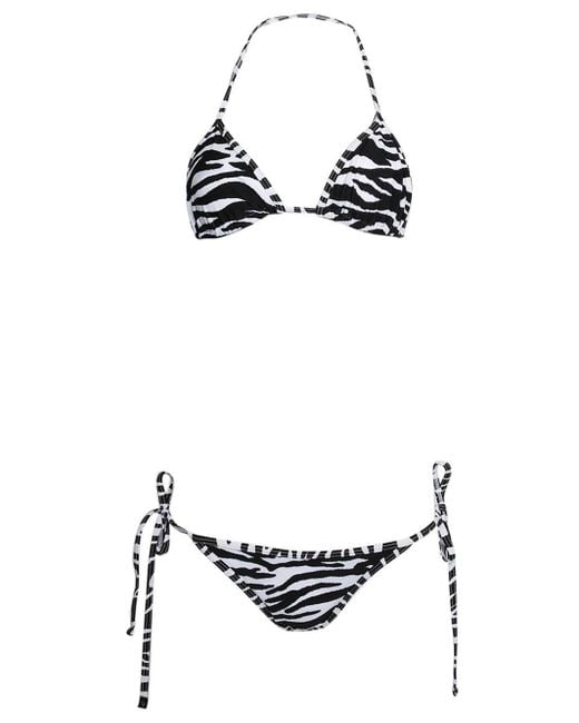 The Attico Zebra Print Bodyheat Bikini in Brown | Lyst