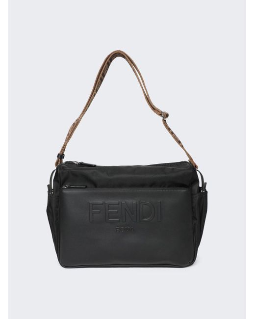 Fendi Embossed Ff Logo Diaper Bag in Black Lyst