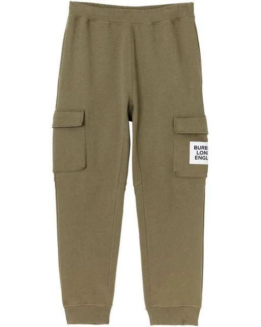 Burberry Green Cargo Sweatpants for men