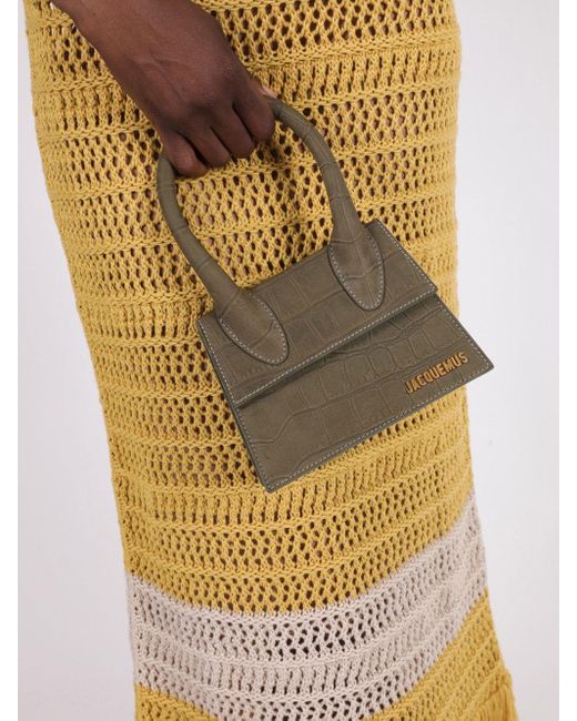 le chiquito moyen croc embossed bag