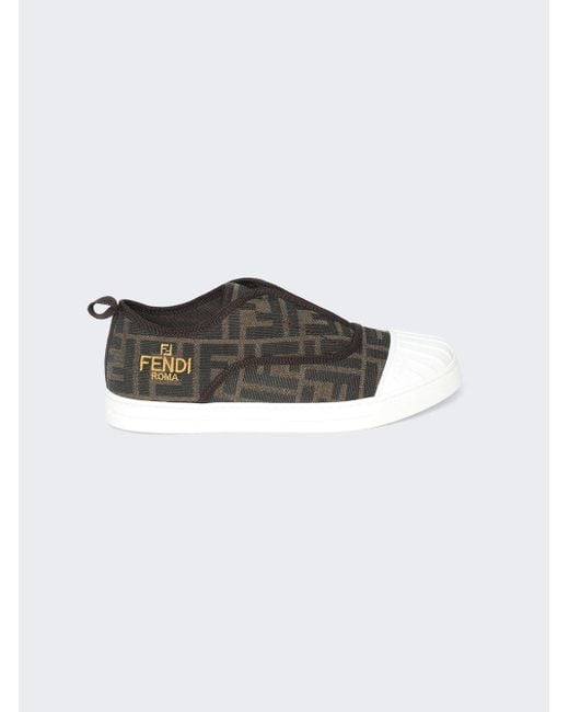 Fendi Junior Slip On Sneaker in Brown | Lyst