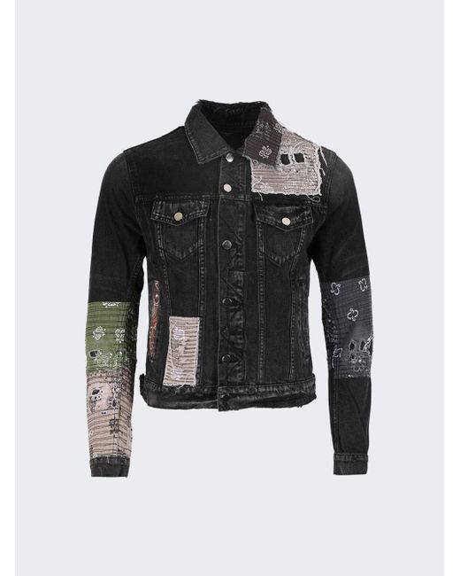 Amiri Art Patch Trucker Denim Jacket in Black for Men Lyst