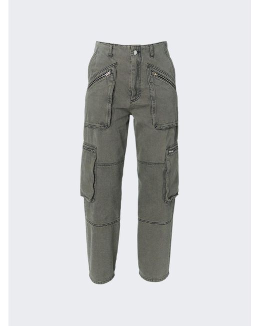 Amiri Cargo Loose Straight Pants Olive Green in Gray Lyst