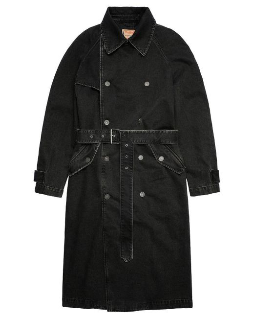 DIESEL Delirious Long Denim Jacket Black for Men | Lyst